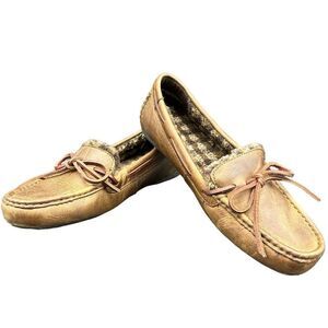 Born Concept Women's SZ 8 NWB Alfreda Brown Driving Moccasin Plaid Fleece Lining